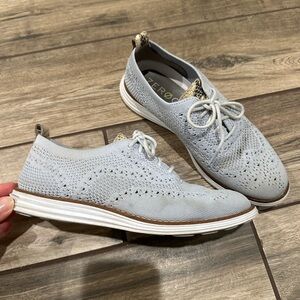 Women’s Cole Haan Zerogrand Light Gray Knit Oxford Shoes